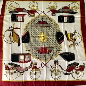 Authentic Vintage Hermès Silk Scarf 90cm Les Voitures a Transformation